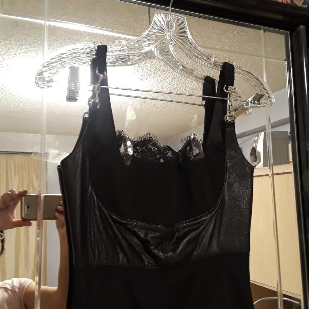 JOHN MURROUGH LEATHER+LACE DRESS - Picture 4 of 4